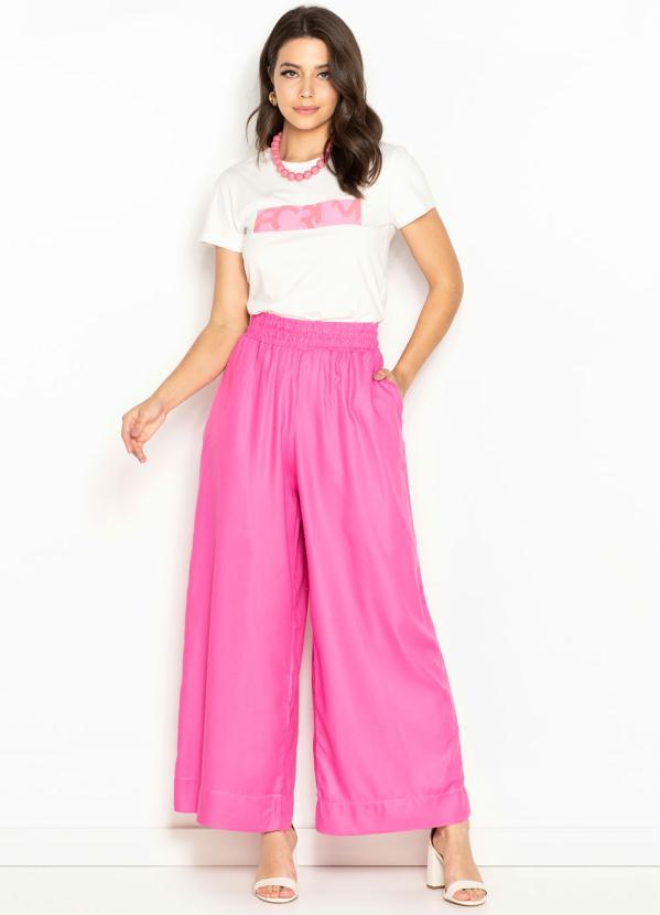 Hering - Calça Reta de Viscose Rosa 3