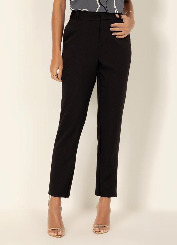 Gris - Calça Reta em Alfaiataria Preto 3