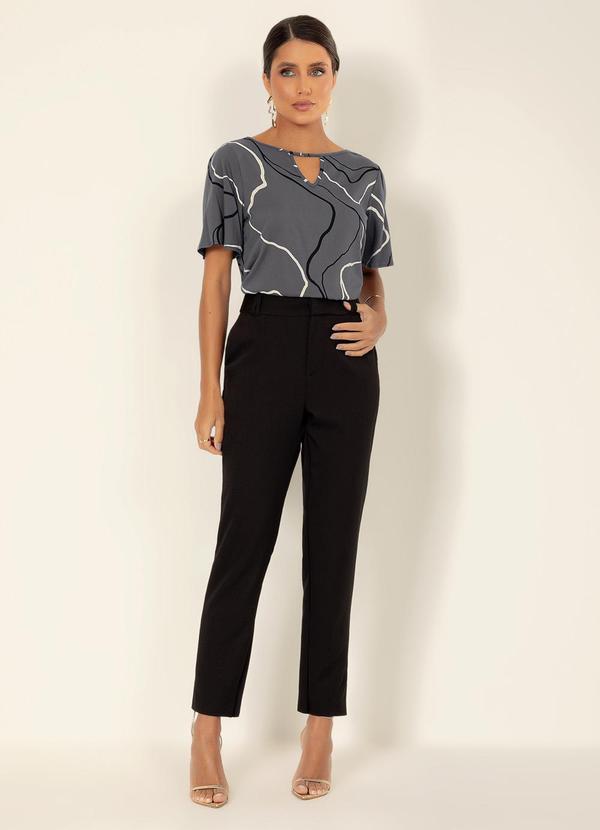 Gris - Calça Reta em Alfaiataria Preto 4