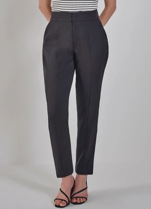 Principessa - Calça Reta de Alfaiataria Preta Reese - PRINCIPESSA