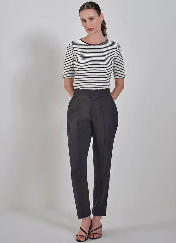 Principessa - Calça Reta de Alfaiataria Preta Reese 3