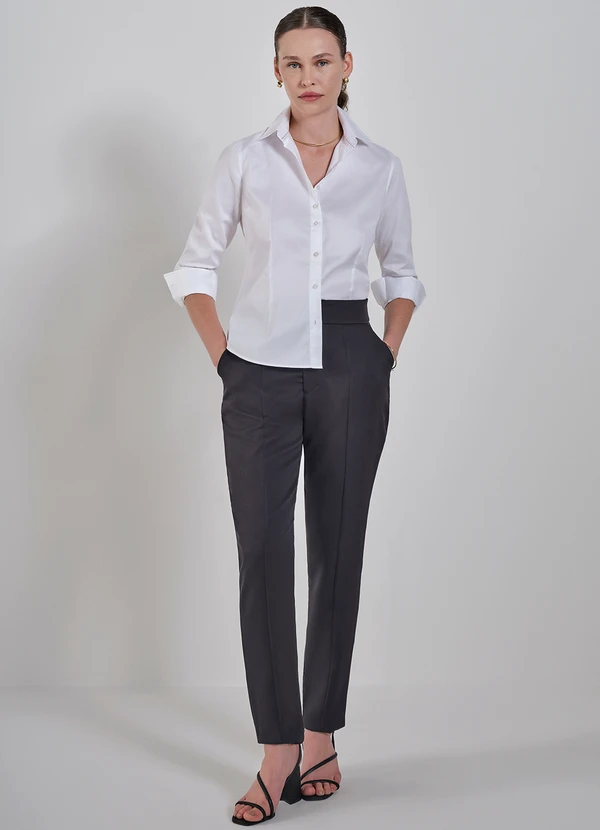 Principessa - Calça Reta de Alfaiataria Preta Reese 5