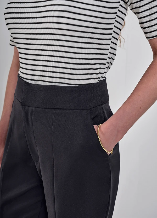 Principessa - Calça Reta de Alfaiataria Preta Reese 6