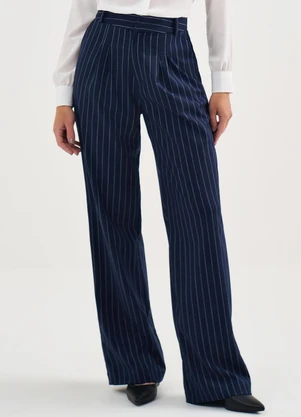 Principessa - Calça Risca de Giz Marinho/Off White Alice - PRINCIPESSA