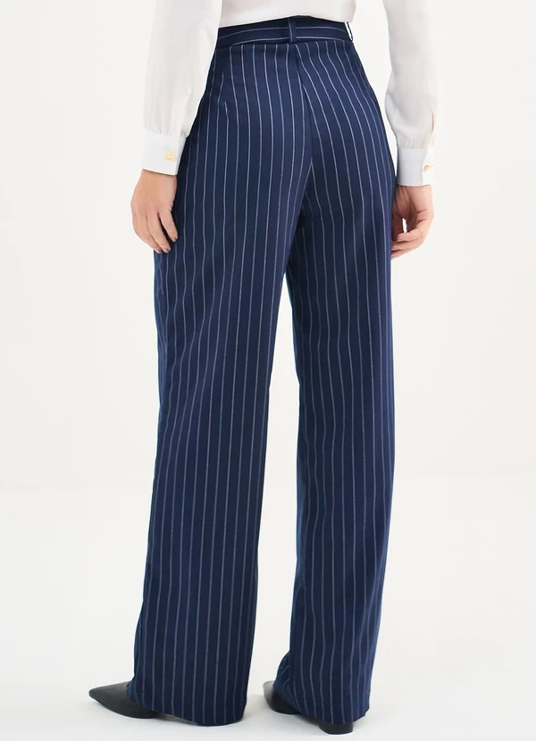 Principessa - Calça Risca de Giz Marinho/Off White Alice 2