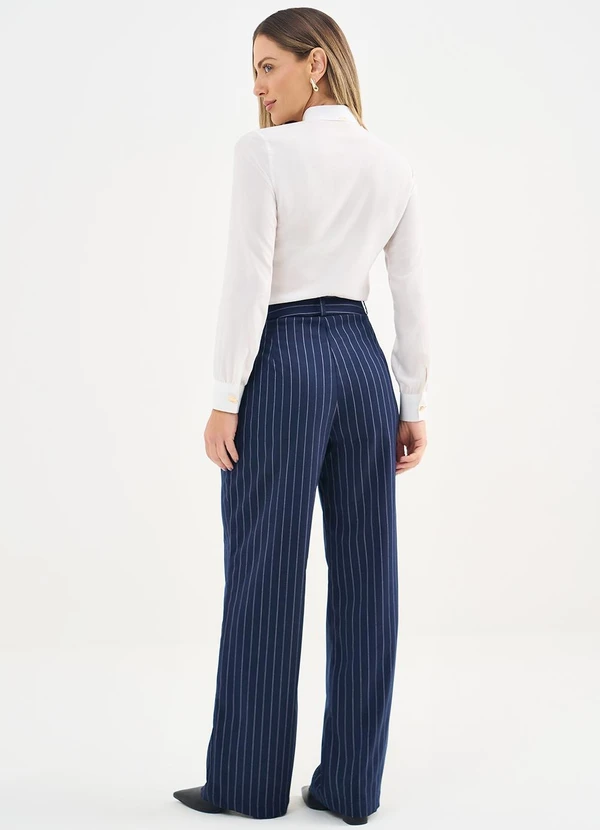 Principessa - Calça Risca de Giz Marinho/Off White Alice 4