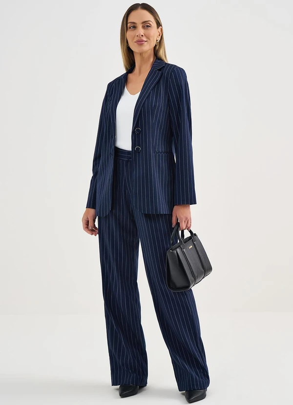 Principessa - Calça Risca de Giz Marinho/Off White Alice 5