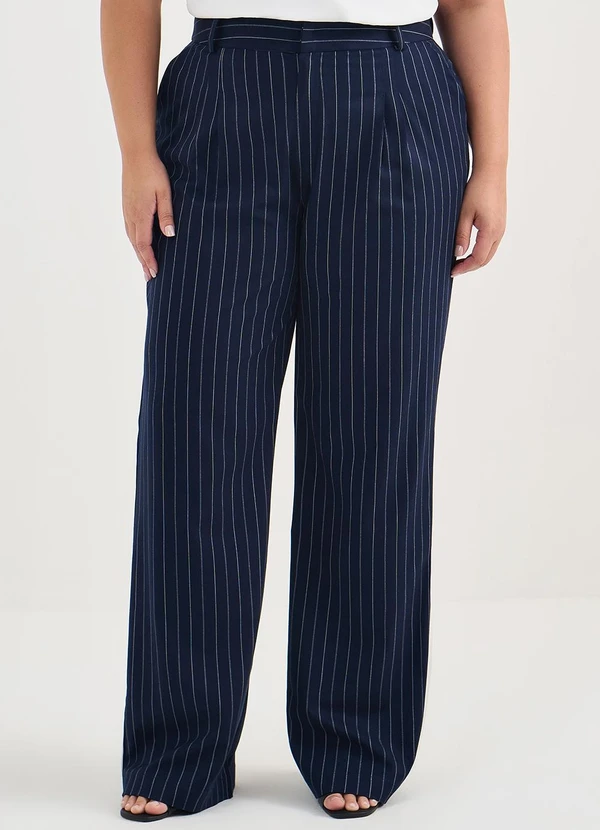 Principessa - Calça Risca de Giz Marinho/Off White Alice 7