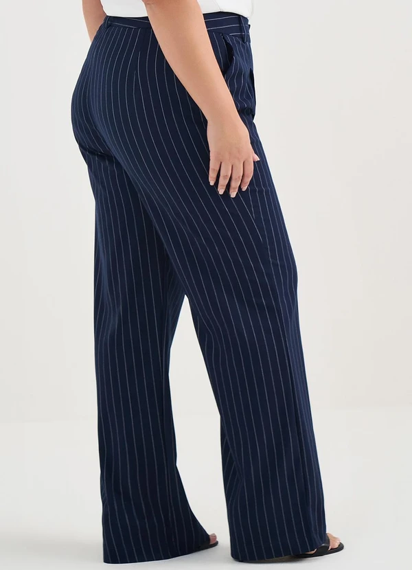 Principessa - Calça Risca de Giz Marinho/Off White Alice 8