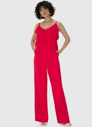 Enfim - Calça Rosa  Alfaiataria em Crepe - ENFIM