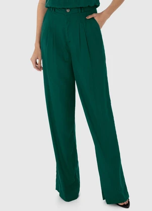 Enfim - Calça Verde Esmeralda Alfaiataria com Pregas - ENFIM