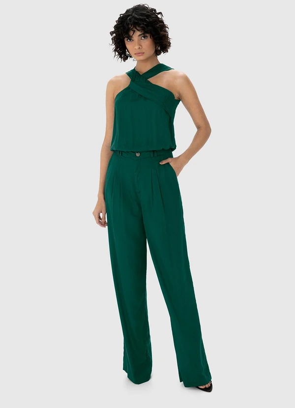 Enfim - Calça Verde Esmeralda Alfaiataria com Pregas 2