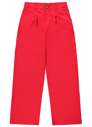 Enfim - Calça Vermelha Alfaiataria em Viscolinho - ENFIM