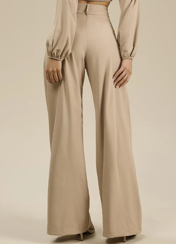 Angel - Calça Wide Alfaiataria Bege 2