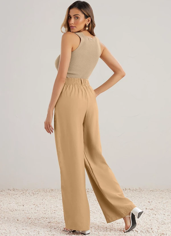 Angel - Calca Wide Alfaiataria Bege 4