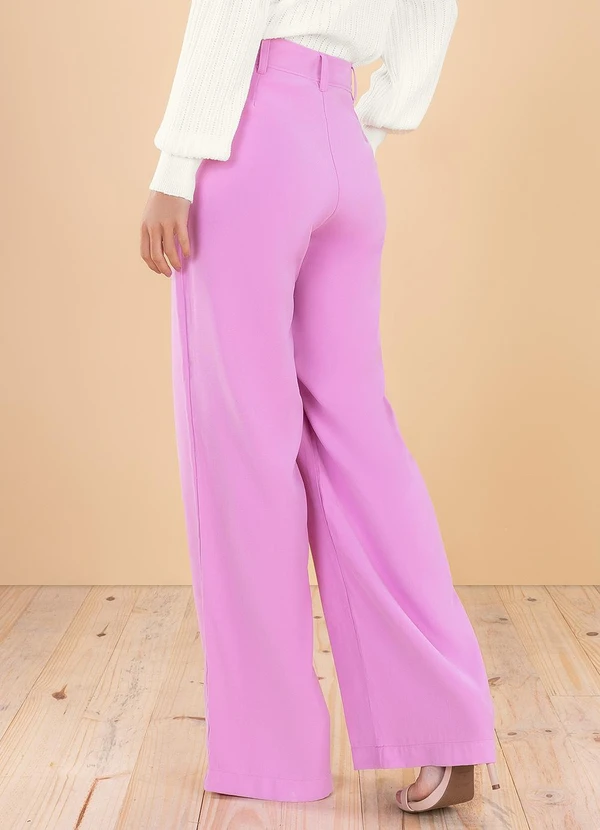 Angel - Calça Wide Alfaiataria Rosa 2