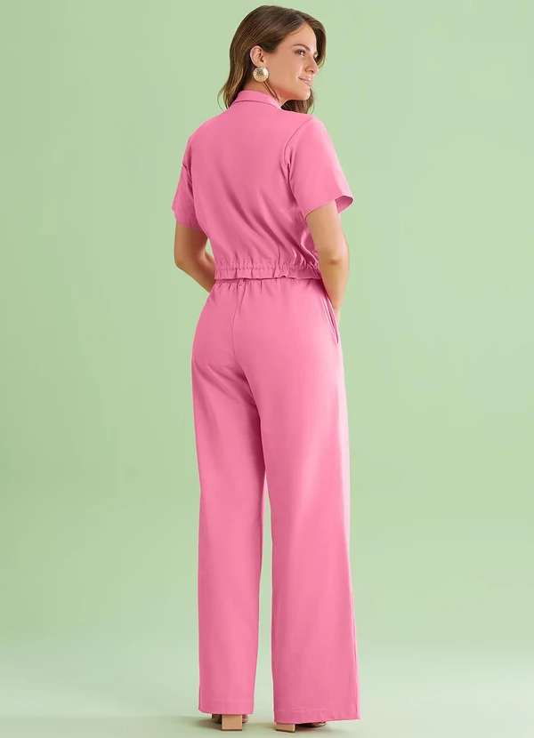 Angel - Calça Wide Leg Alfaiataria Malhão Rosa 4