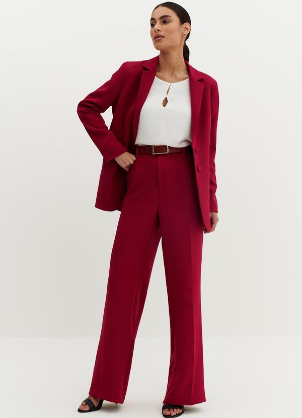 Principessa - Calça Wide Leg Alfaiataria Red Cherry Janiele 5