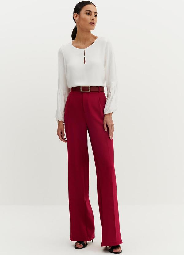 Principessa - Calça Wide Leg Alfaiataria Red Cherry Janiele 7