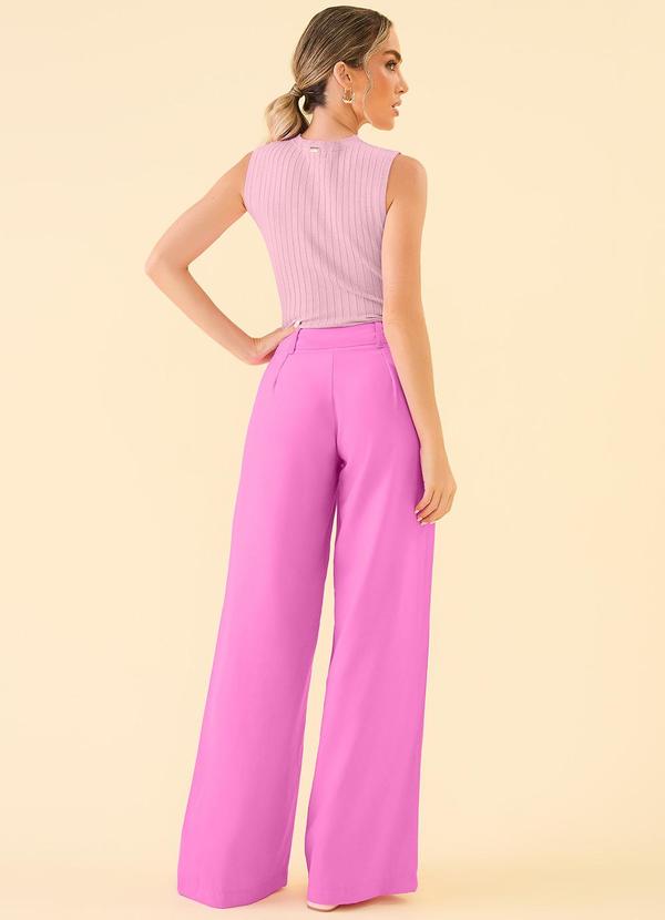 Angel - Calça Wide Leg Alfaiataria Rosa 4