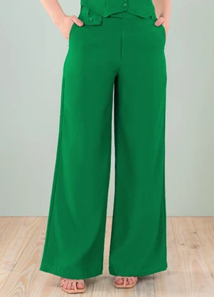 Angel - Calça Wide Leg Alfaiataria Verde - ANGEL
