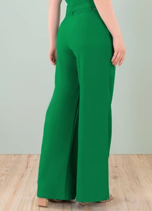 Angel - Calça Wide Leg Alfaiataria Verde - ANGEL