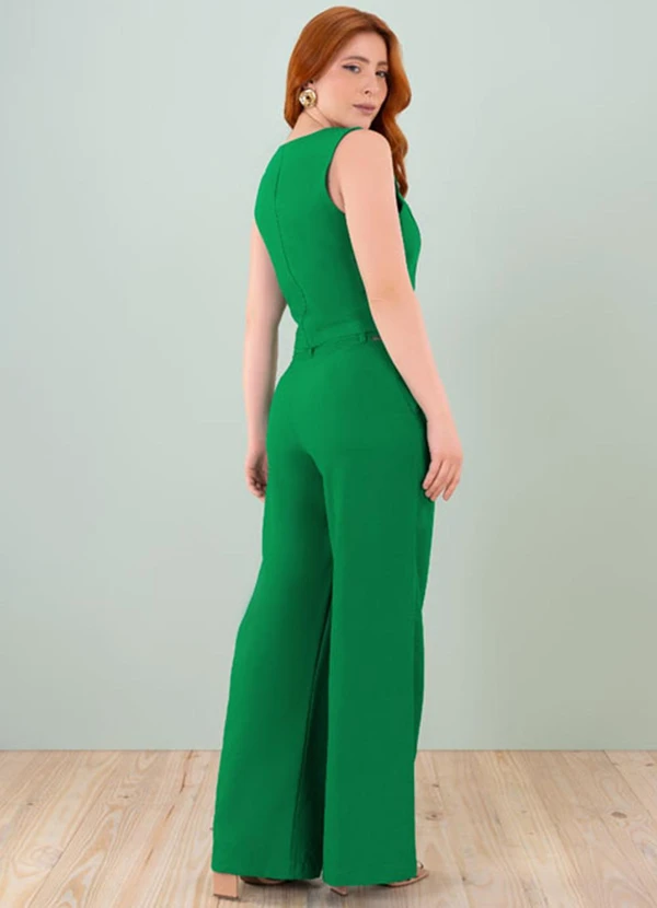 Angel - Calça Wide Leg Alfaiataria Verde 4