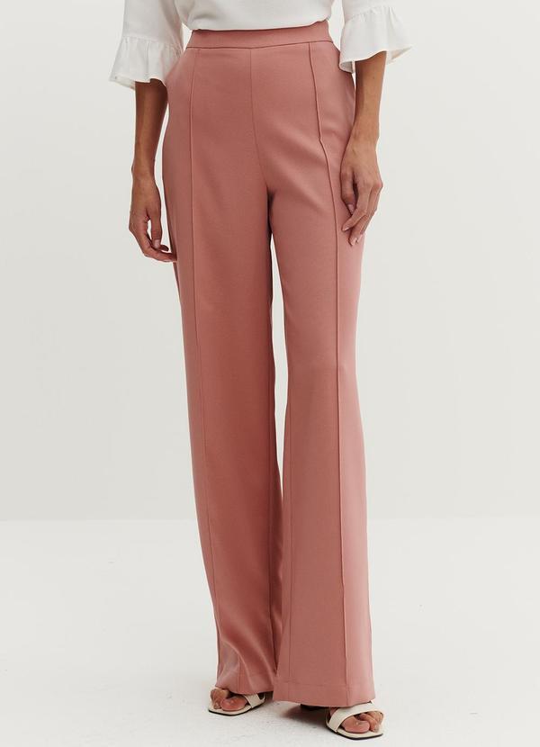 Principessa - Calça Wide Leg de Alfaiataria Antique Rose Isla Rosa