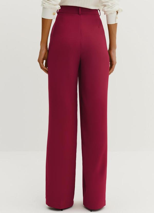 Principessa - Calça Wide Leg de Alfaiataria com Nervura Greice Vermelho 2