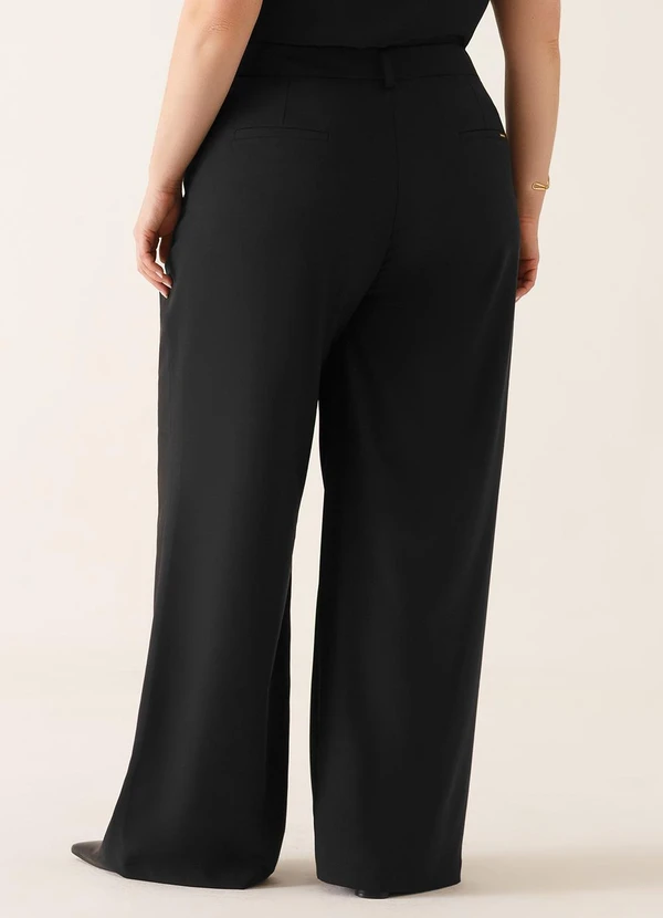 Principessa - Calça Wide Leg de Alfaiataria Plus Size Preta Evelyn 2