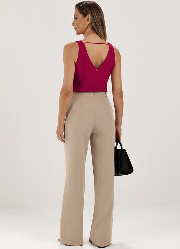 Principessa - Calça Wide Leg de Alfaiataria Nude Maurina 4