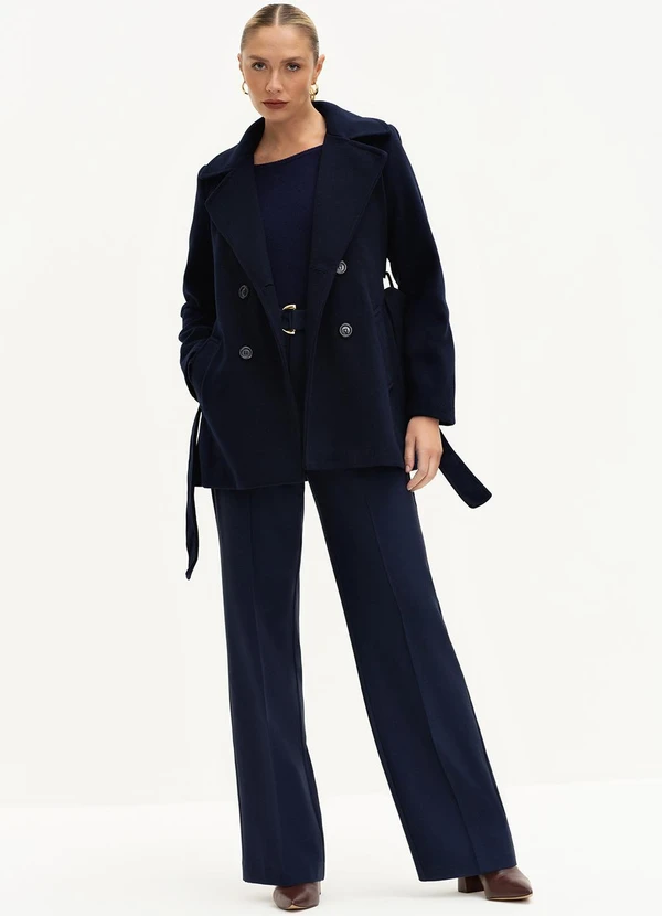 Principessa - Calça Wide Leg de Alfaiataria Marinho Índigo Valci 6