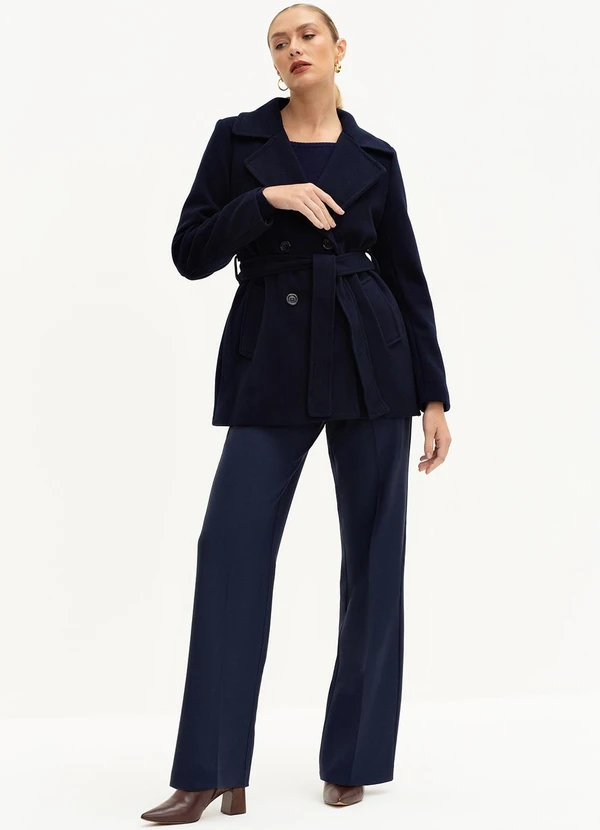 Principessa - Calça Wide Leg de Alfaiataria Marinho Índigo Valci 7