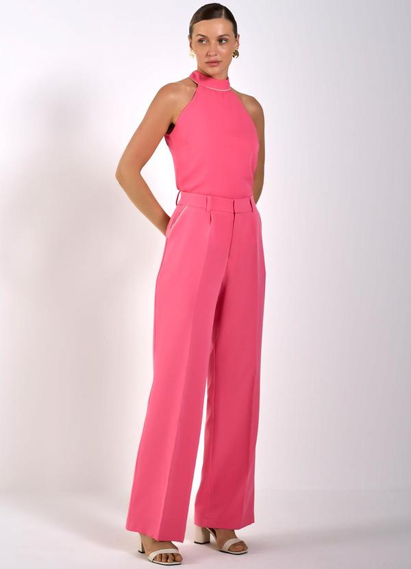 Principessa - Calça Wide Leg de Alfaiataria Rosa Goiaba Bea Rosa 3