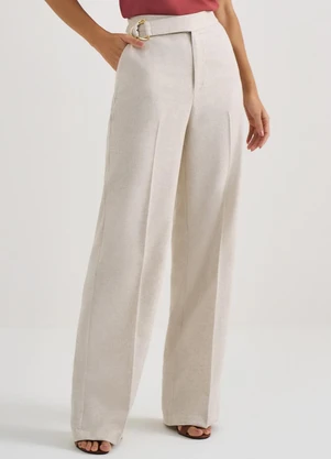 Principessa - Calça Wide Leg de Linho Natural Briele - PRINCIPESSA
