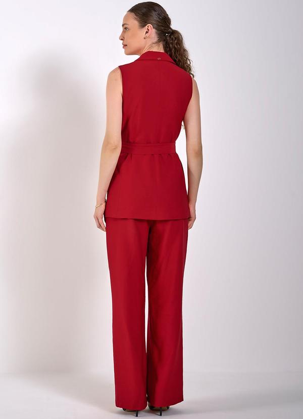 Principessa - Calça Wide Leg de Viscose Vermelho Beverly Vermelho 4
