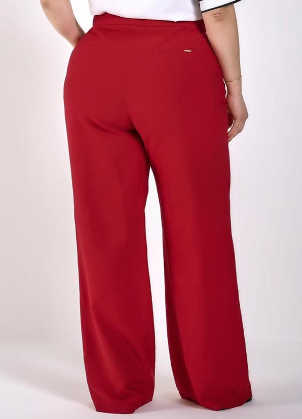 Principessa - Calça Wide Leg de Viscose Vermelho Beverly Vermelho 7