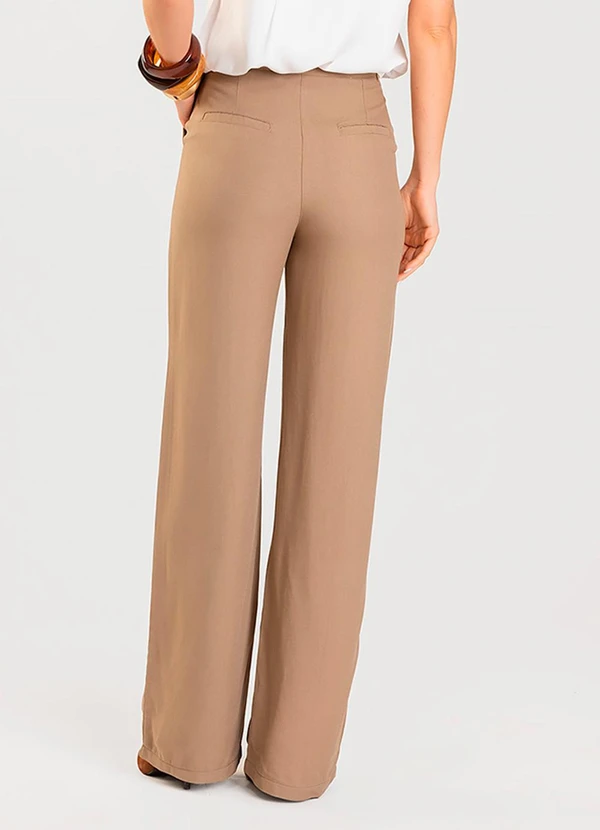 Select - Calça Wide Leg Feminina Marrom 2