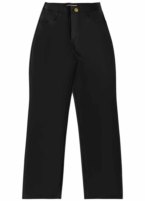 Angel - Calça Wide Leg Pu Preto