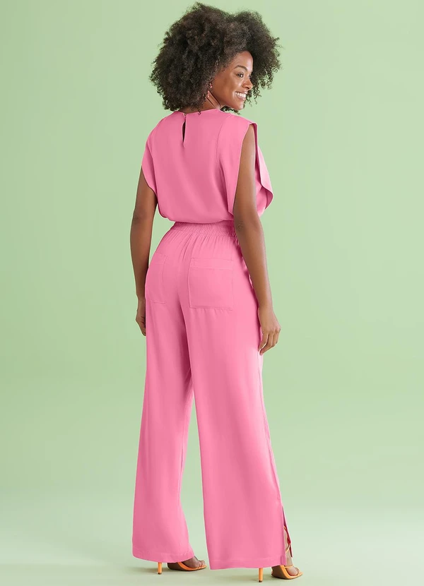 Angel - Calca Wide Leg Viscose Rosa 4