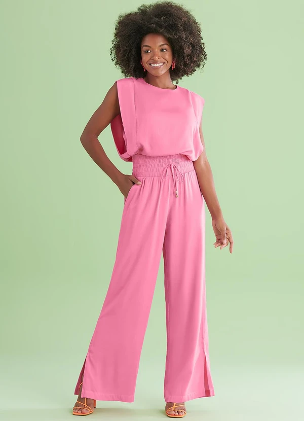 Angel - Calca Wide Leg Viscose Rosa 5