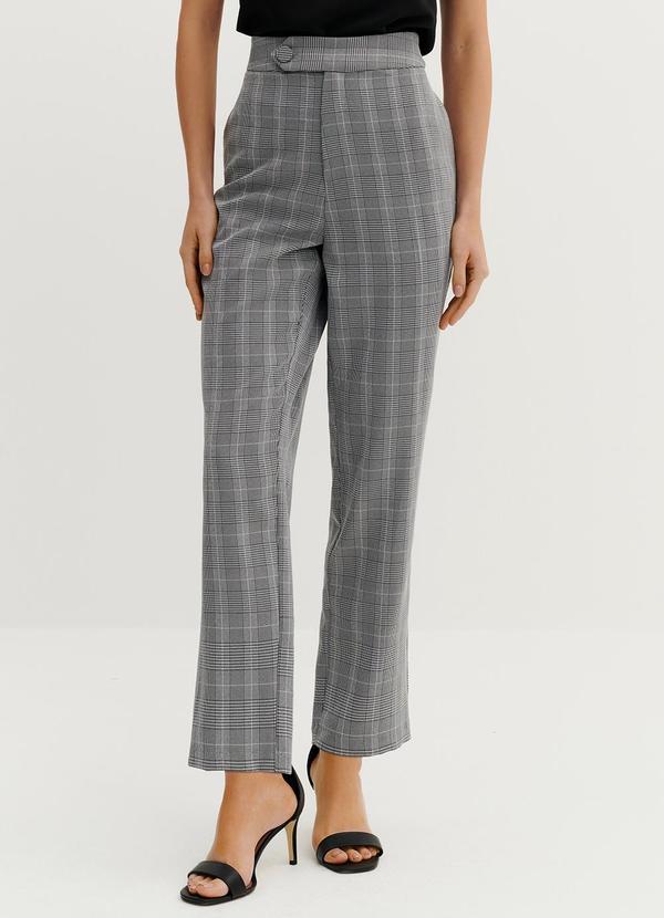 Principessa - Calça Xadrez de Alfaiataria Geise Cinza