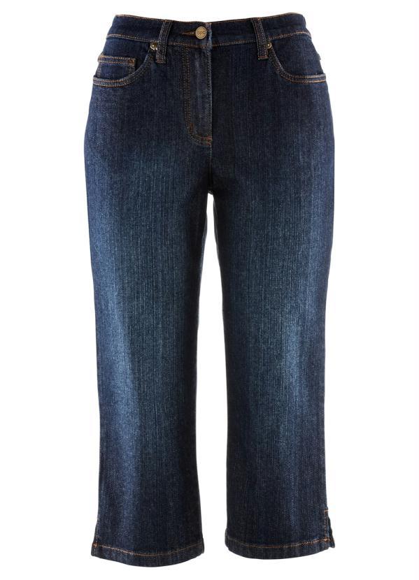 bonprix - Calça Capri Reta Azul Escuro 5