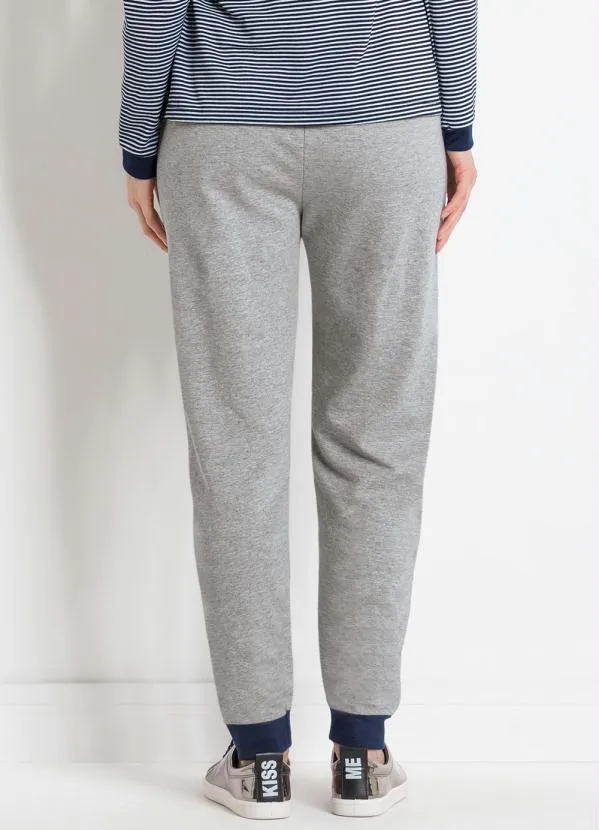Moda Pop - Calça Jogging Mescla e Marinho Bolsos Funcionais 2