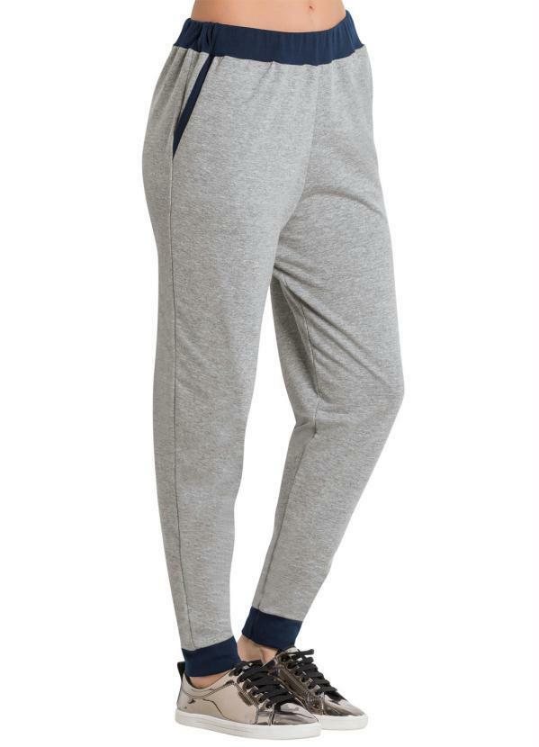 Moda Pop - Calça Jogging Mescla e Marinho Bolsos Funcionais 5