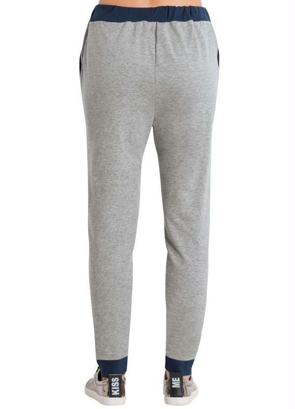 Moda Pop - Calça Jogging Mescla e Marinho Bolsos Funcionais 6