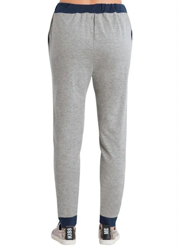 Moda Pop - Calça Jogging Mescla e Marinho Bolsos Funcionais 6
