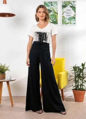 bonprix - Calça Pantalona Preta - BONPRIX