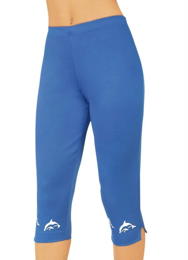 Calça Corsário em Helanca Azul Moda Pop