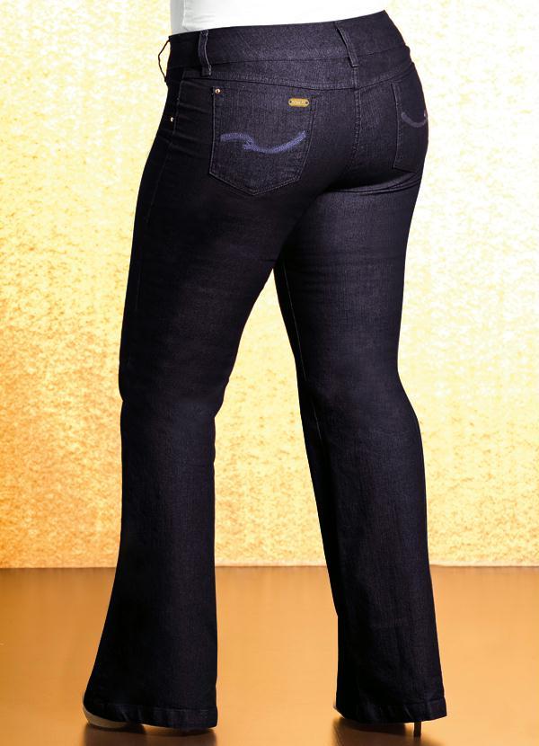 Quintess - Calça Flare Plus Size Jeans 2
